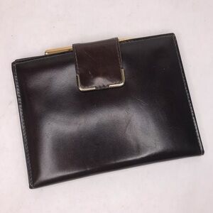 Vintage Bosca Brown Calfskin Leather Travel Wallet Organizer Pencil